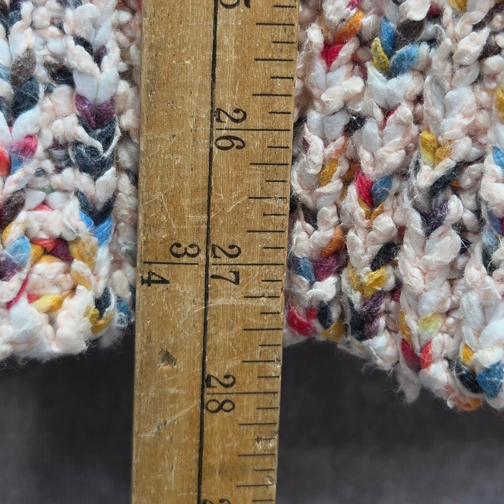 Anthropologie Multi Color Confetti Chunky Knit Open Front Cardigan Sweater Small - Picture 6 of 6